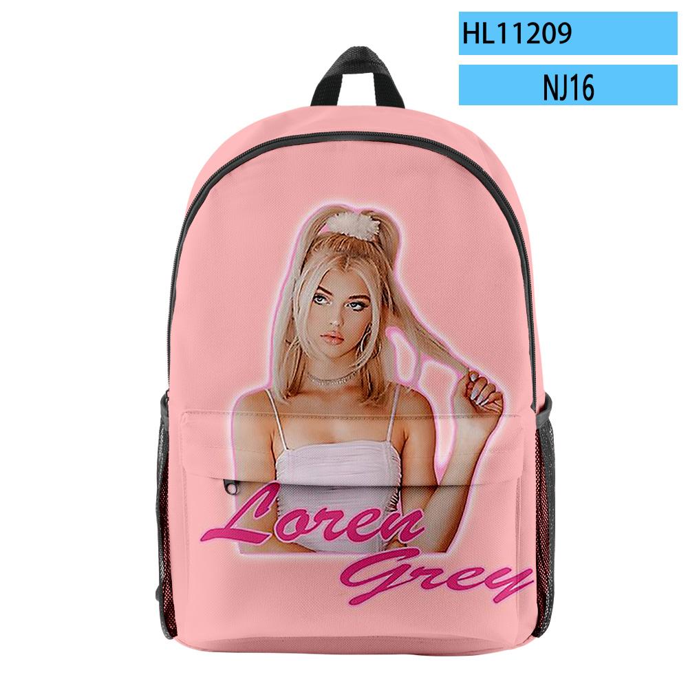 Popular Novelty Funny Cool Loren Gray pupil Bookbag Notebook Backpacks 3D Print Oxford Waterproof Boys/Girls Travel Backpacks