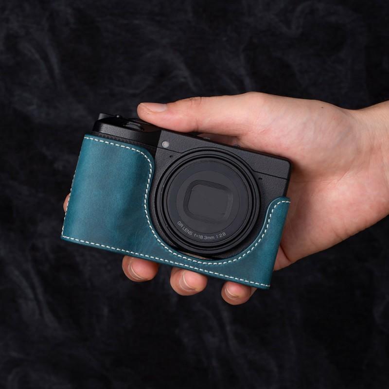 Genuine Leather Camera Case Ricoh GR IV With Retro Base Stand Shoulder Strap Optional Unisex Design Daily Carry