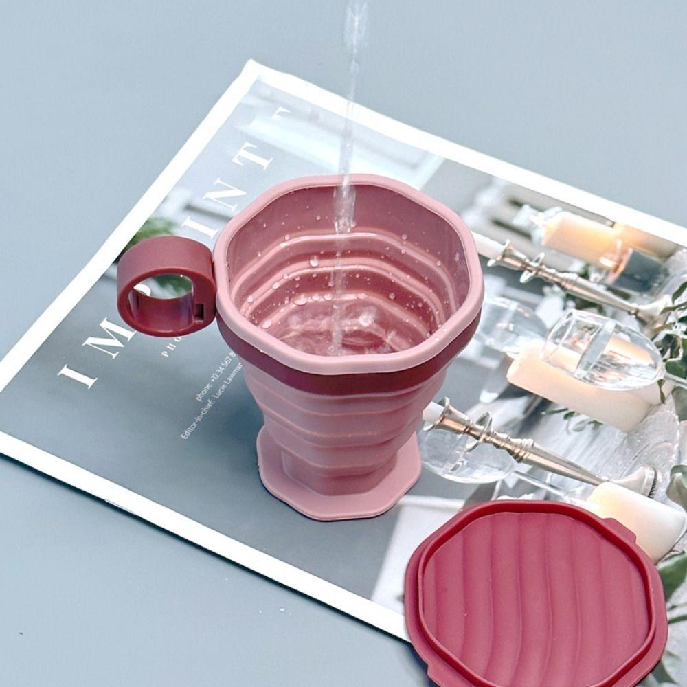 Heat Safe Silicone Folding Cups with Removable Handle Collapsible Silicone Cup  Outdoor