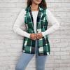 Women Checked Vest Sleeveless Single Breasted Cardigan Turn Down Collar Sizes S-XL Spring Autumn