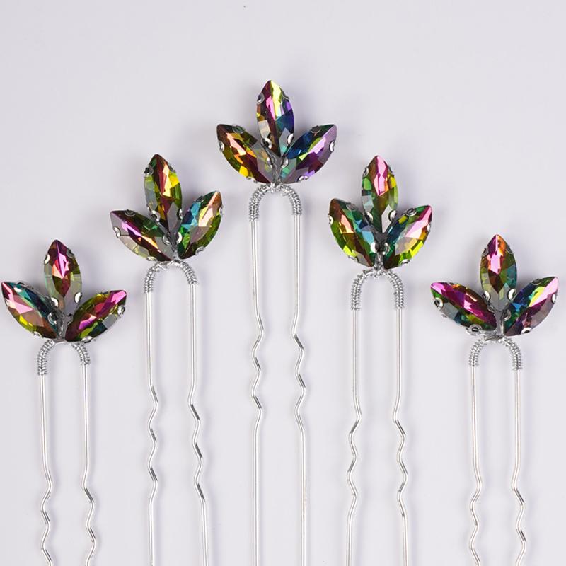 5 Pcs Rhinestones Little Simple Bride Wedding Hair Pins Silver Bridal Hair Piece Wedding Hair Accessories for Women and Girls