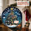 Decorative Accessory for Door Window Acrylic Christmas Hanging Pendant, Double-sided Stained Glass Style Ornament with Metal Double Sided Tree