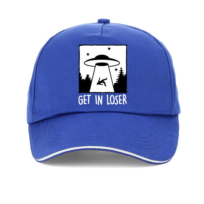 Get In Loser It Was Sucked Away By The Spaceship In The Forest Funny Baseball Cap Creative Design Alien Hat Golf Snapback Hats
