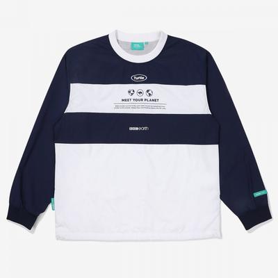 Colorblock Lightweight Woven Sweatshirt  Blue 