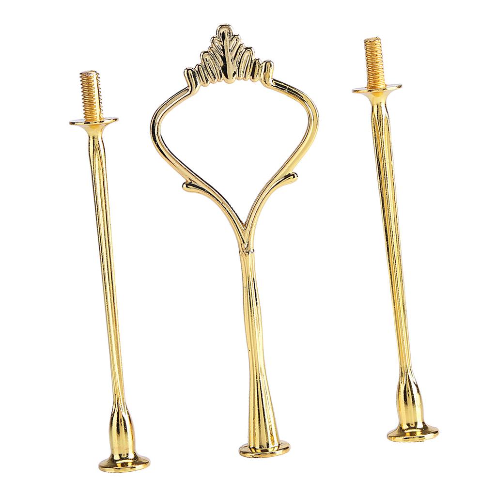 Suporte para Bandejas de Bolo de Vários Níveis com Alça Prato de Frutas Suporte de Ferragem 3 Níveis Coroa Prata