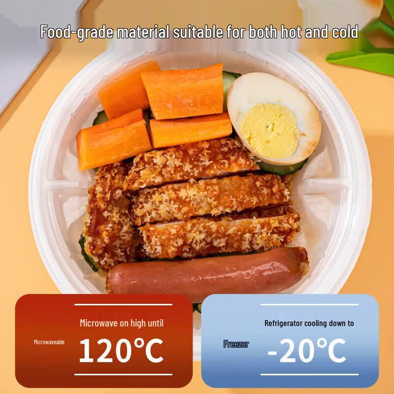 Qiwei Disposable Round Takeout Meal Box with Lid