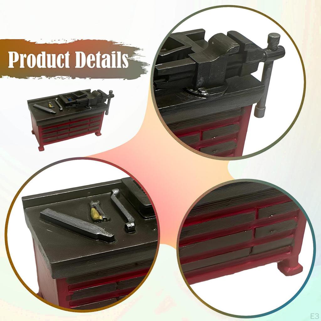 1/64 Diorama Car Repair Workbench Shop Accessories Pretend Play Toy Realistic Micro Workshop