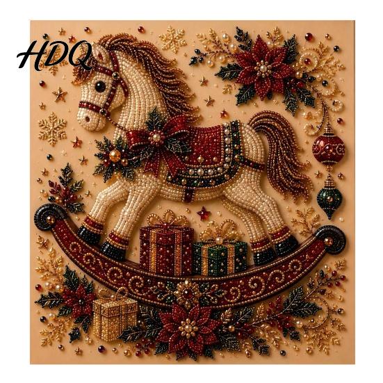 Kit Ornamento Casa Invernale Kit Pittura Perle Finte di Natale Arte 3D Fai da Te con Cornice Perline Artigianato per Adulti Principianti Decorazione Murale Festiva