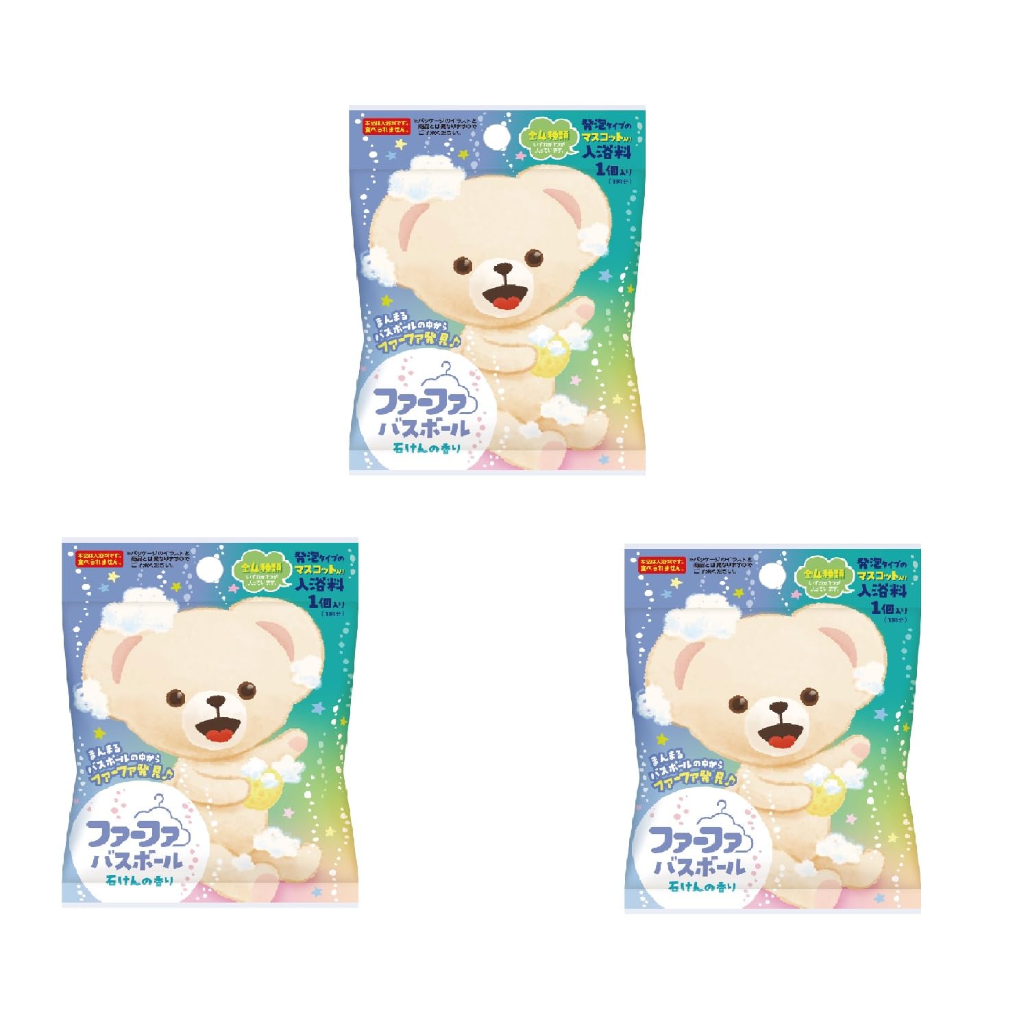 

FaFa Bath Ball 75g Soap Scent with Mascot x 3