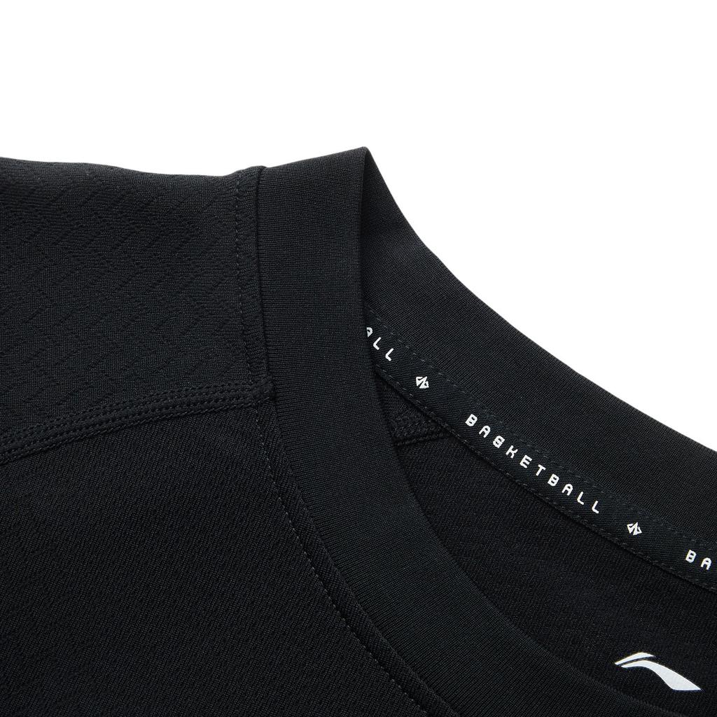 Дышащая универсальная повседневная футболка с коротким рукавом Li Ning Мужские топы Черный Серый ATSV049-7