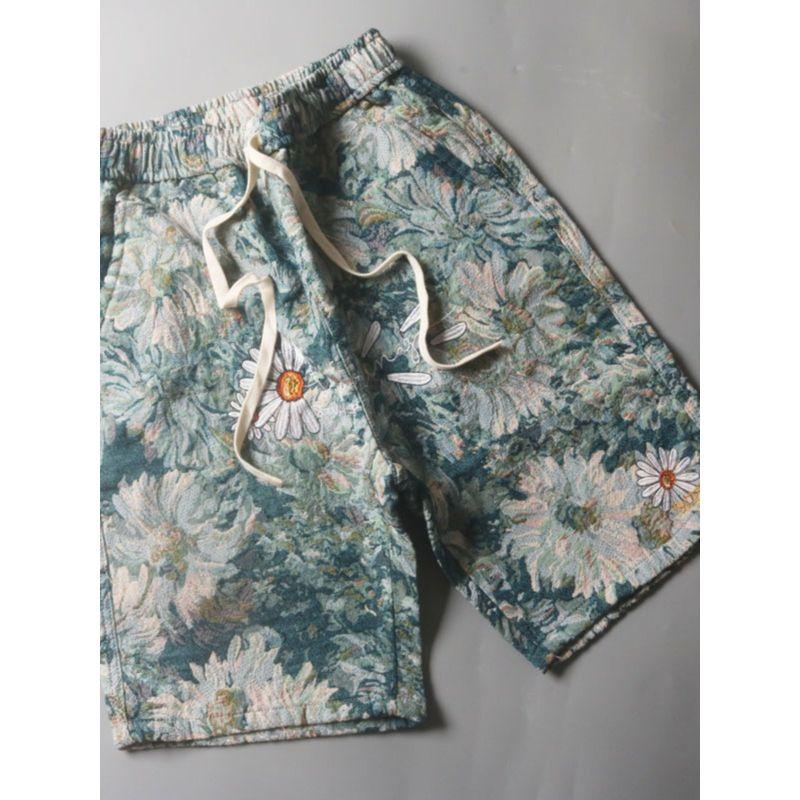 American-Style Embroidered Shorts from Foreign Trade Factory Surplus, Summer Trendy Brand Ins Beach Shorts, Loose Straight Casual Five-Point Pants