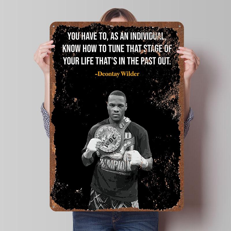 Deontay Wilder Boxer Metal Posters Custom Vintage Metal Signs Wall Art Tin Plaque for Man Cave Bedroom Decorations Home Decor