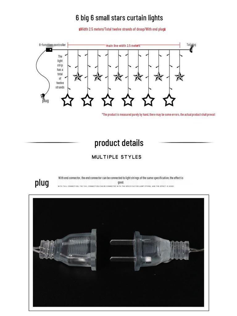 LED Colorful Flashing String & Star Lights - Creative Moon & Warm White Bedroom Decor