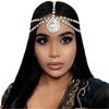 Cross-Border New Arrival Bohemian Water Drop Forehead Lace Bridal Headdress European and American Retro Crystal Headband