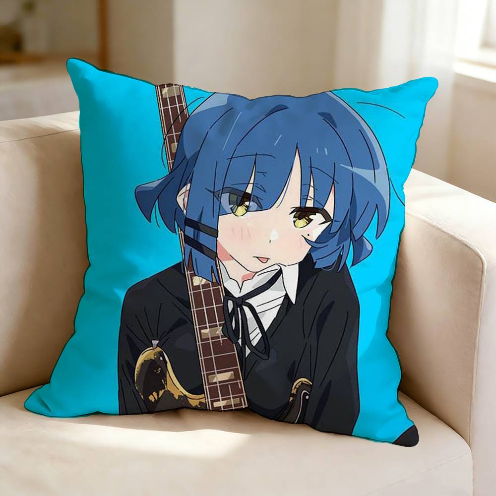 B-Bocchi the Rock Cute R-Ryo Yamada Square Double-Sided printed Pillow Case Bedroom Bedside Pillow Sofa Cushion Cover