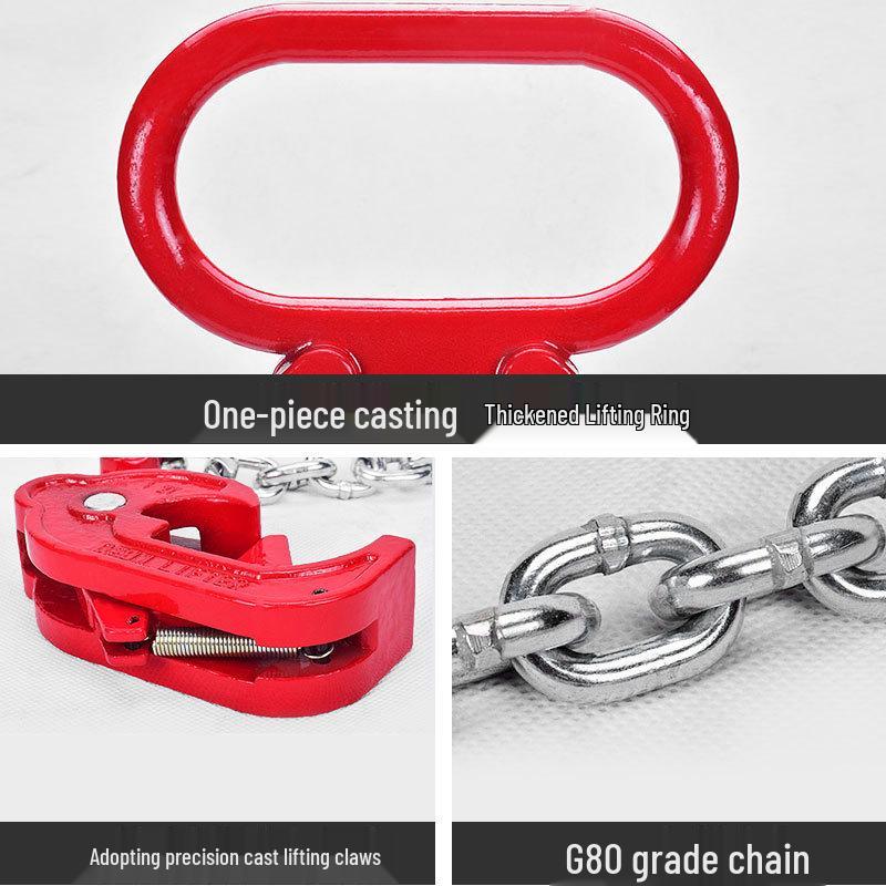Forklift Double-Chain Oil Drum Lifting Clamp with Hook