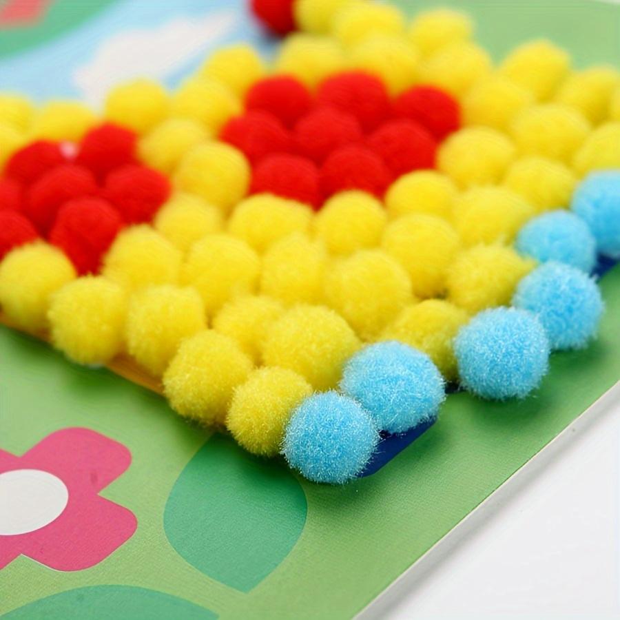 3Pcs DIY Plush Ball Art Kit - Animals Felt Mosaic Puzzle Crafts for School Projects, Creative Home Wall Decor, Relaxing  ZSY