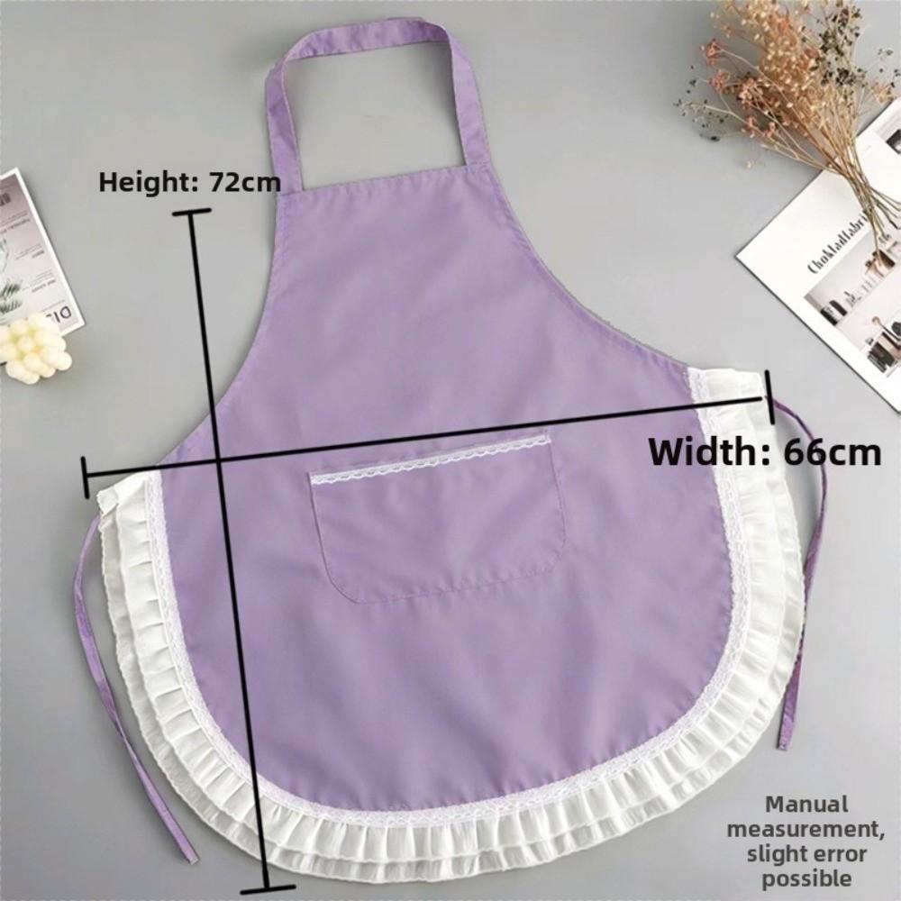 Lace Cooking Apron Splash-proof Fabric Work Clothes New Household Apron  For Kitchen
