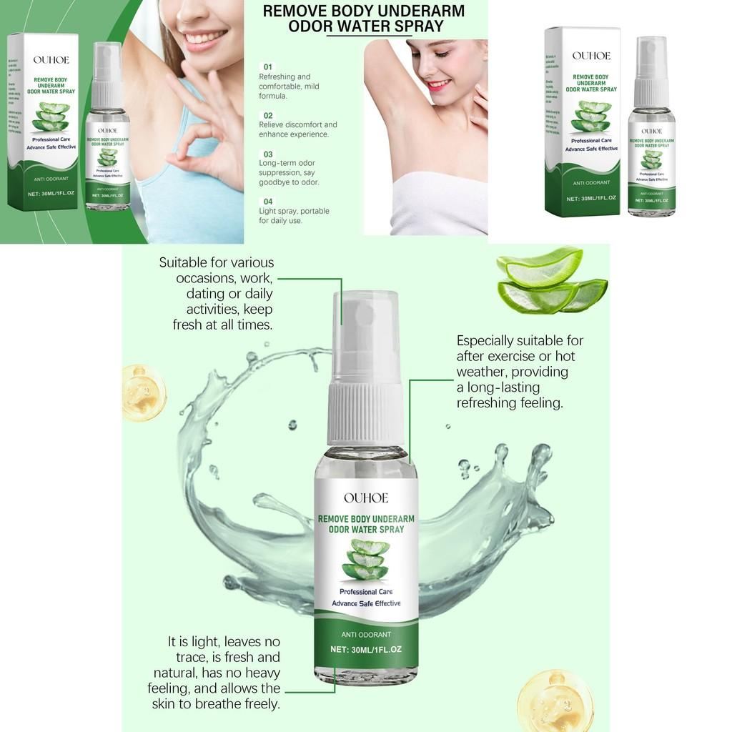 Refreshing Ouhoe Aloe Vera Underarm Spray Hydrating Moisturizing Scented Body Care For All Skin Types