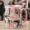 Tasse rose sur le thème fier coiffeur, Tasse d'accent coiffeur, Tasse à thé au lait, tasse à petit-déjeuner, tasse à café, tasse à eau, mug, tasse à eau pour le thé