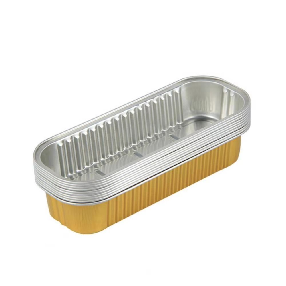 30/50 Stück Rechteckige Mini-Brotverpackungs-Alufolienbox Wiederverwendbare Mini-Kastenbrotformen Aluminiumfolien-Dose Pfanne