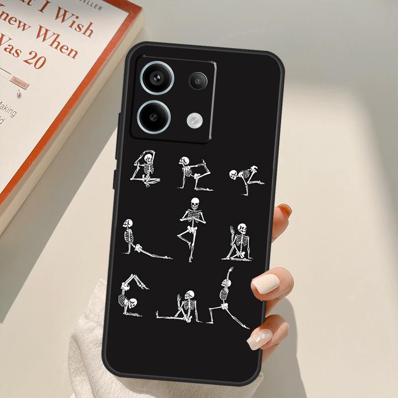 Skeleton Yoga Funda For Xiaomi Redmi Note 14 13 10 11 12 15 Pro Plus Case For Redmi 15 14C 12C 10C 13C 15C