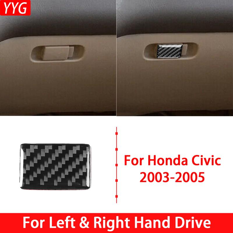 For Honda civic 2003-2005 Car Interior Accessories Carbon Fiber Passenger-side grab handle panel Cover Trim Sticker Modification