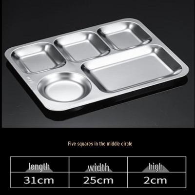 Dí Ruì Ēn 304 Stainless Steel 5-Compartment Lunch Tray