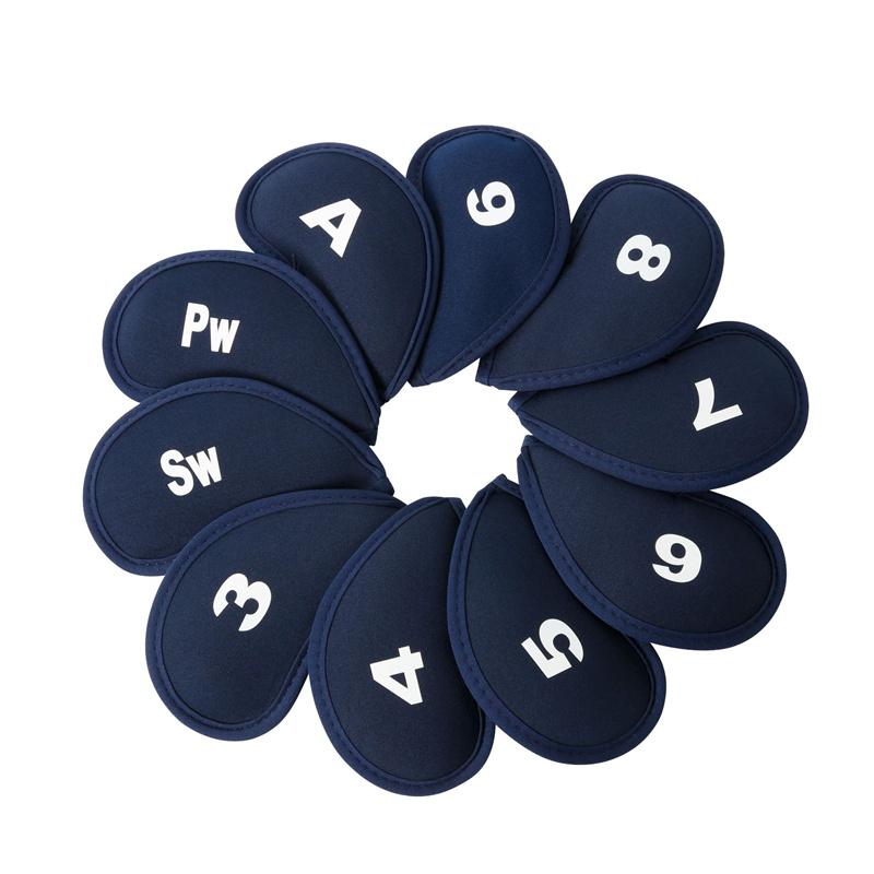 

10pcs Golf Head Covers Club Iron Protector Neoprene Headcover Golf Accessory Black Golfer Light Gift For Golfers Three Colors синий
