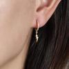 Sterling Silver S925 Lightning Earrings, European & American Style, Niche Diamond Inlaid Studs & Hoop Accessories for Women
