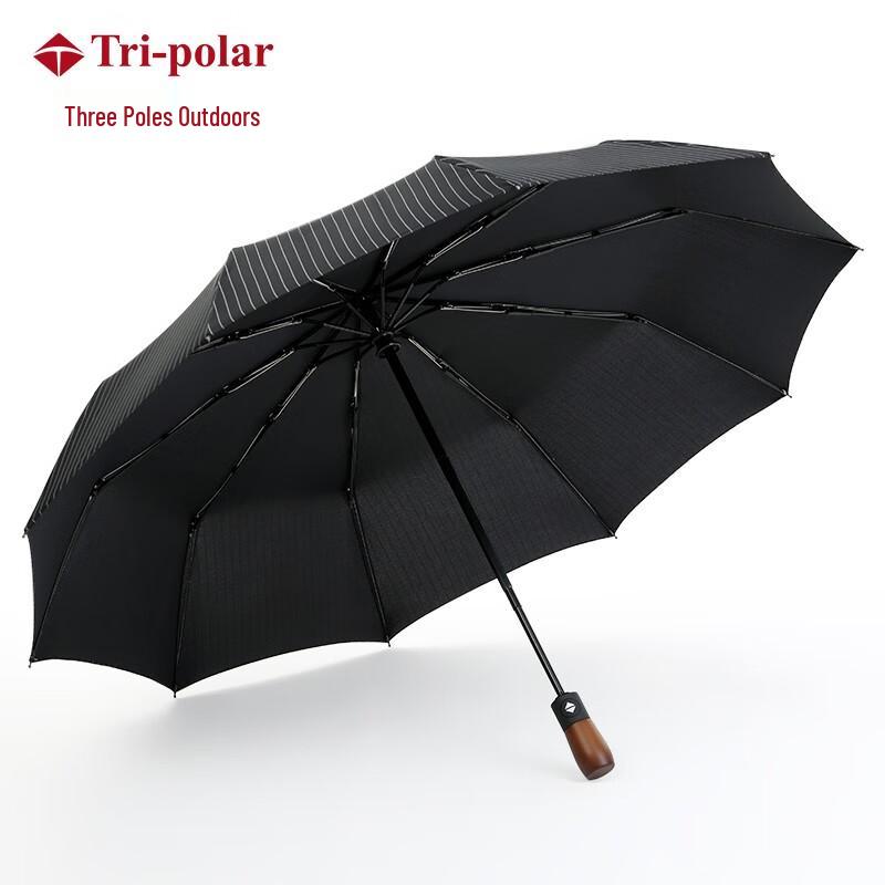 Tri-polar Fully Automatic 10-Rib Three-Fold Sun & Rain Umbrella