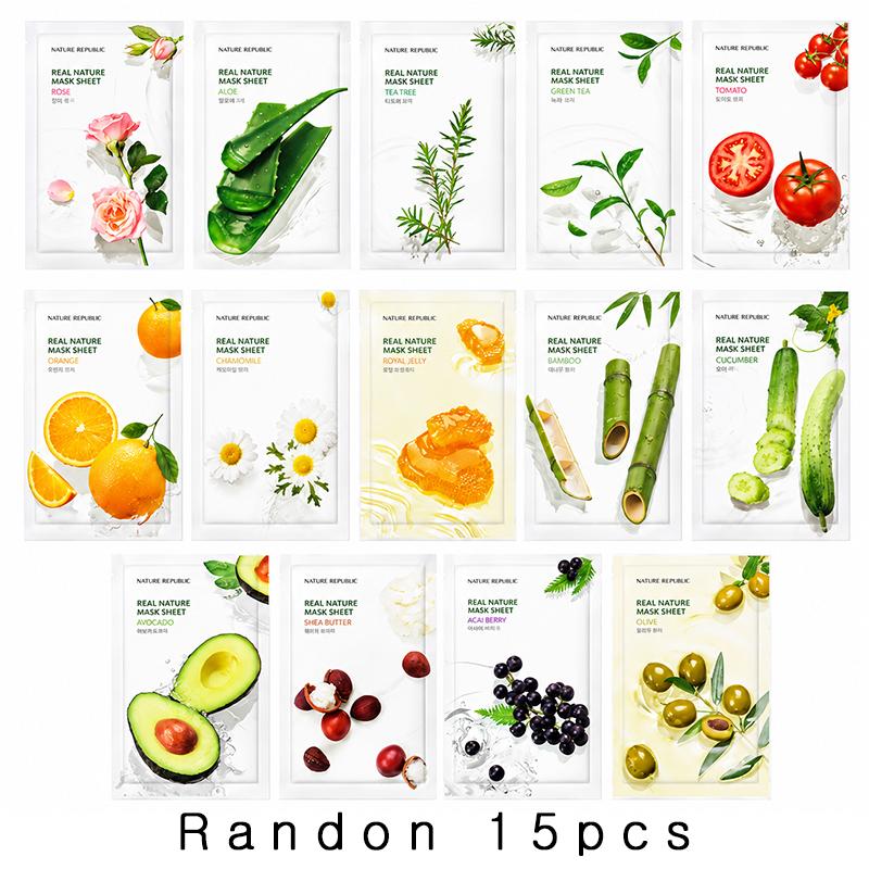 Nature Republic Real Nature Маска-лист (10 шт. Случайная упаковка) (3 варианта) #1SET