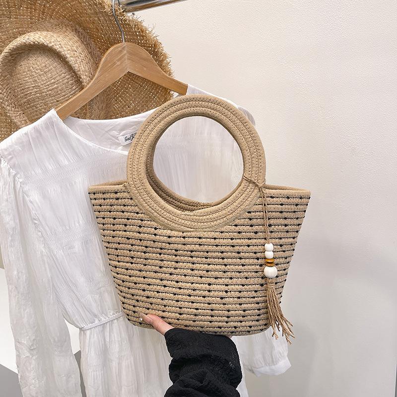 

Straw bag 2025 new fashion Internet celebrity women s bag shoulder handbag women s versatile ins portable vegetable basket bag Single pack хаки