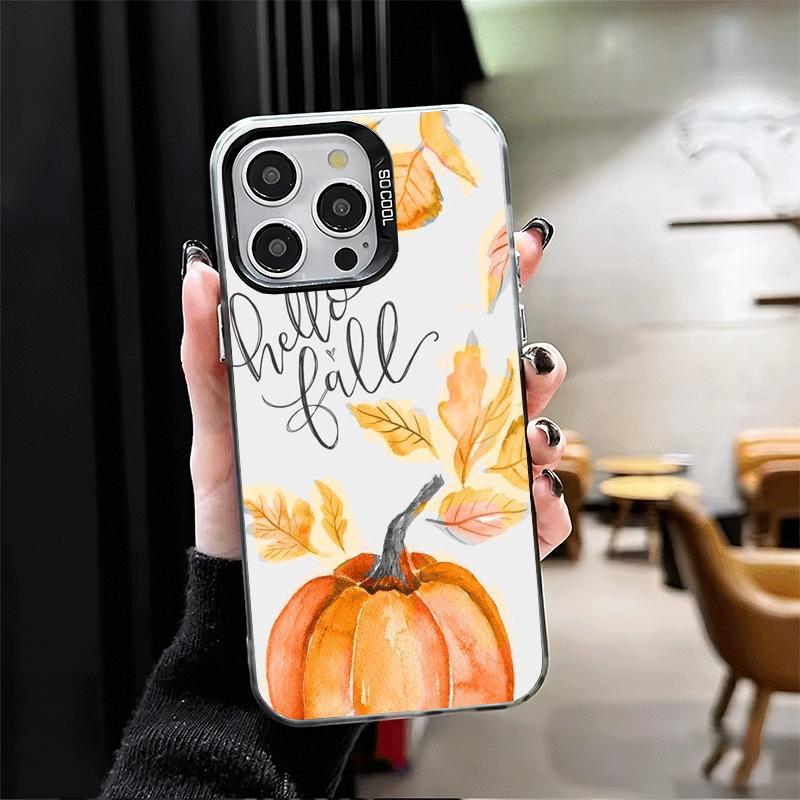 Pumpkin Happy Fall Autumn Shockproof Phone Case for iPhone 17 Air 16 16E 15 Pro Max 14 Plus 13 Mini 12 Back Cover Anti Fall Fund
