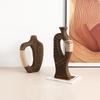 Handmade Wooden Vase Abstract Hollowed-out Natural Wood Flower Vase Flower Arrangement Accessories Hemp Rope Home Decoration