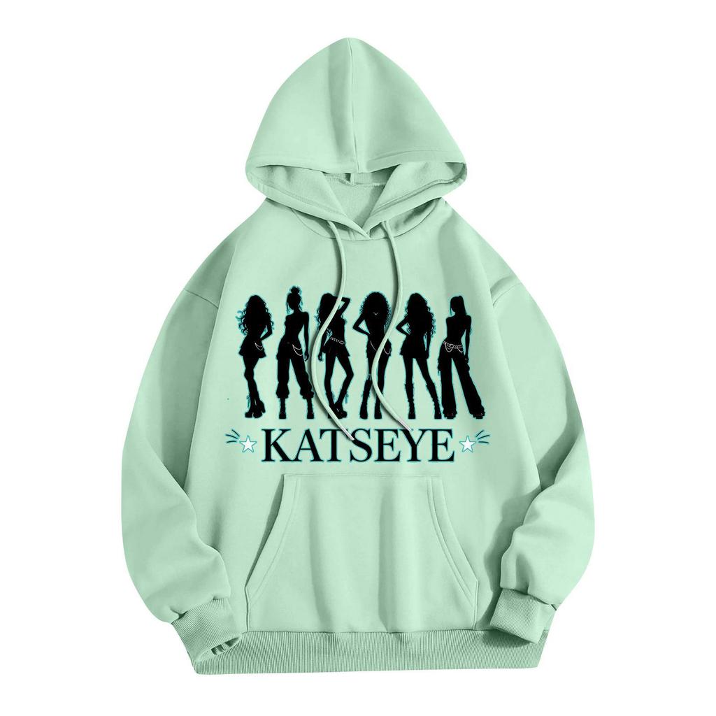 Unisex Lightweight Long-Sleeve Printed Hooded Pullover Sweatshirt