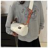 Cotton Pillow Crossbody Bag for Women Solid Color Shoulder Handbag