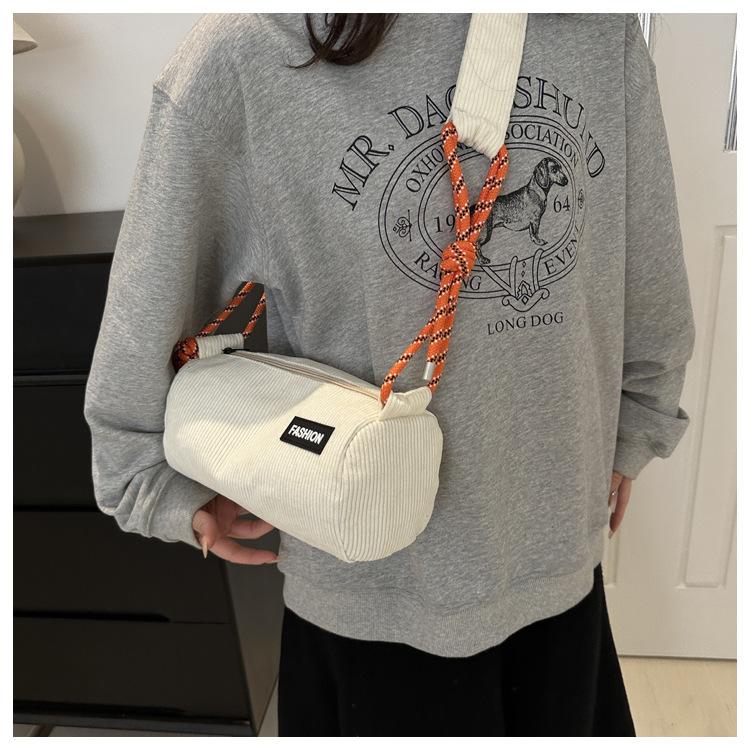 Cotton Pillow Crossbody Bag for Women Solid Color Shoulder Handbag