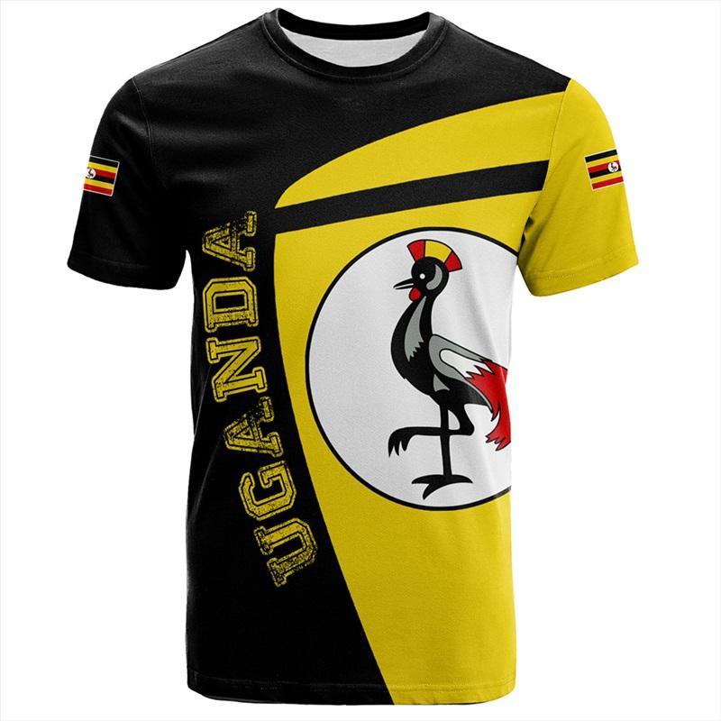 Uganda Flag Graphic T-shirts For Men Uganda Emblem National Day Short Sleeve Oversized Tshirt Tops Mens Sport Tee Shirt Clothes