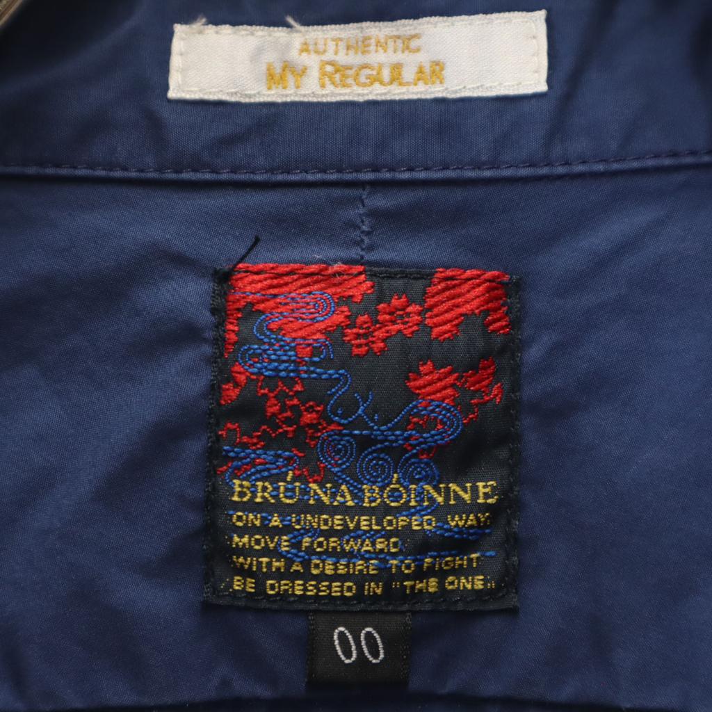 unused BRU NA BOINNE Long sleeve Cotton shirt OO Navy Men's Used