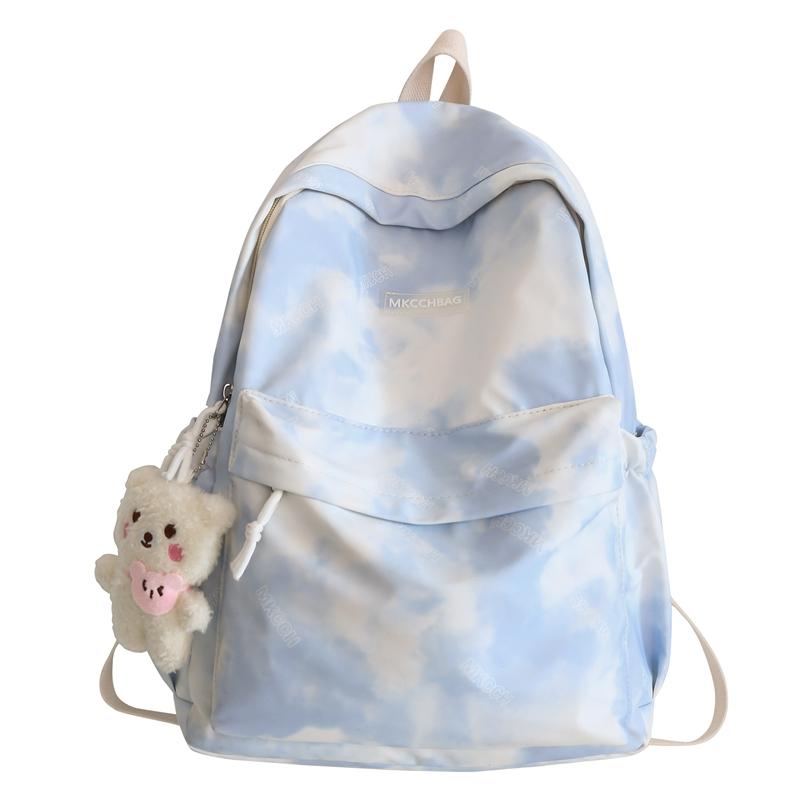 

Шкільний рюкзак для дівчинки з принтом Рюкзак для старшої школи синій