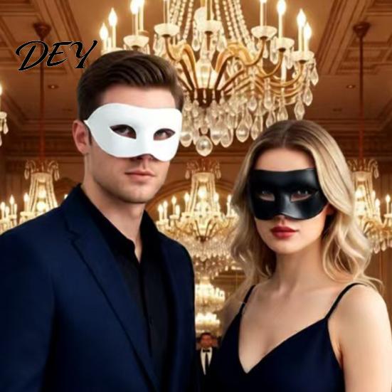 Decorative Party Face Shield Masquerade Masque for Men Women, Venetian Half Durable Plastic Mardi Gras, Ball Proms, Halloween Costume Reusable