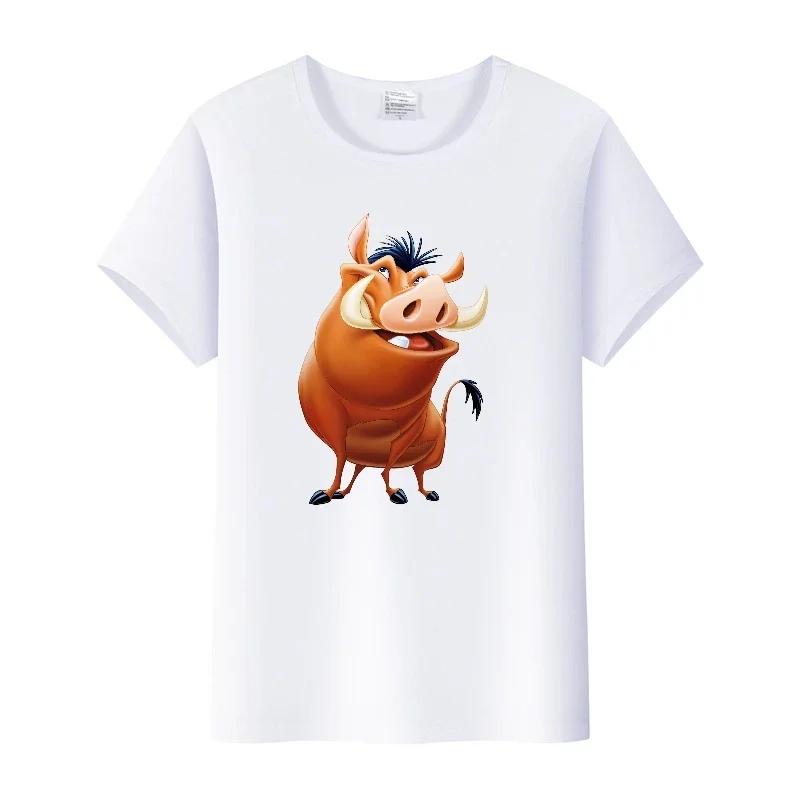 Cartoon The Lion King Simba Tops Oversized T-shirts Blouses Tees Summer Short Sleeve Tshirt Y2K Clothes Gift Unisex