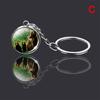 Animal Keychain Tiger Wolf Double Side Glass Ball Key Chain Key Ring KeyChain