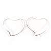 Excellent TIFFANY&Co. Pierce Open Heart Large Pierce Hoop Earring Silver AG925 Used