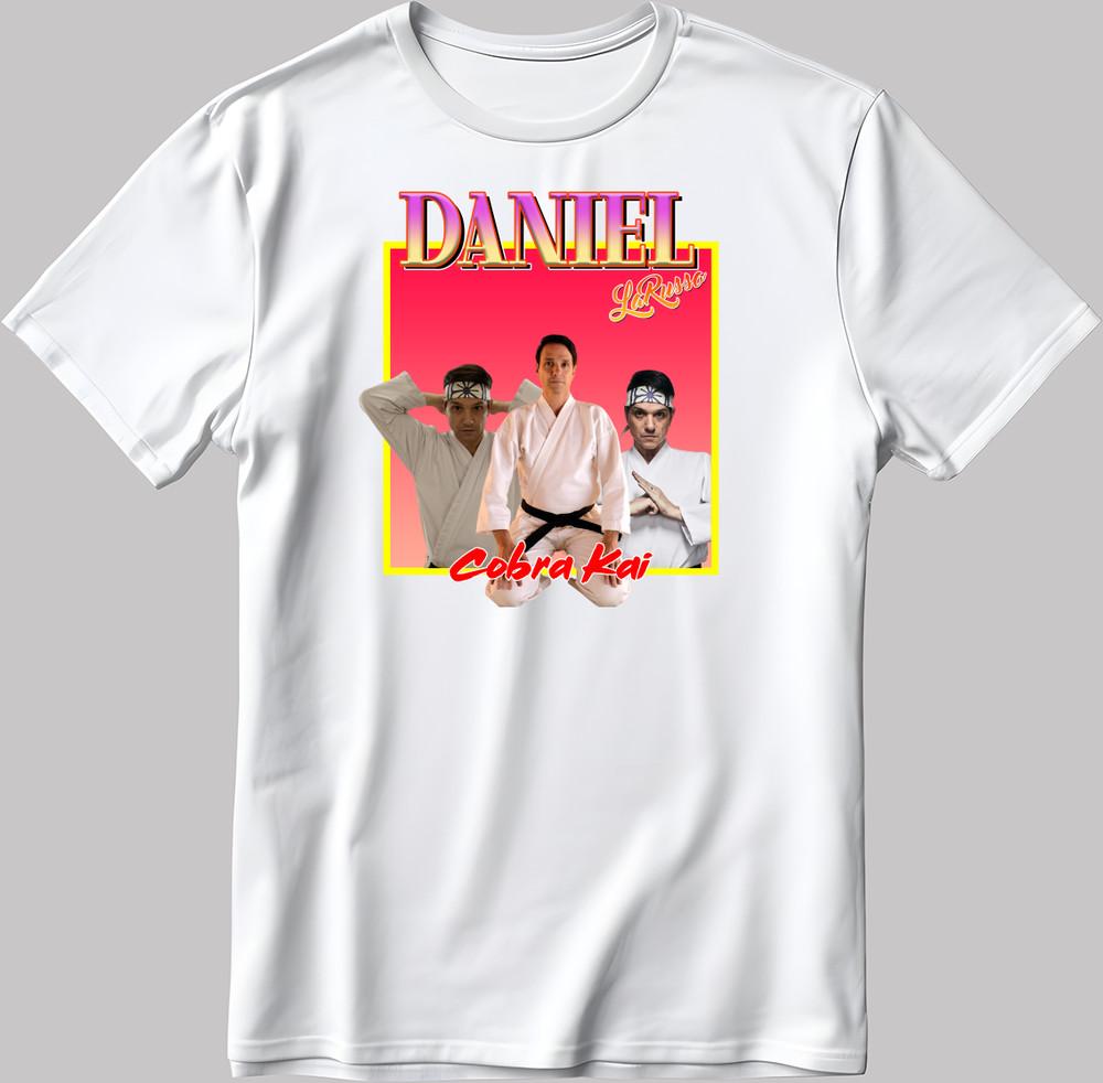 

Cobra Kai Daniel LaRusso, Short Sleeve White Black Women - Men T Shirt H113 4XL