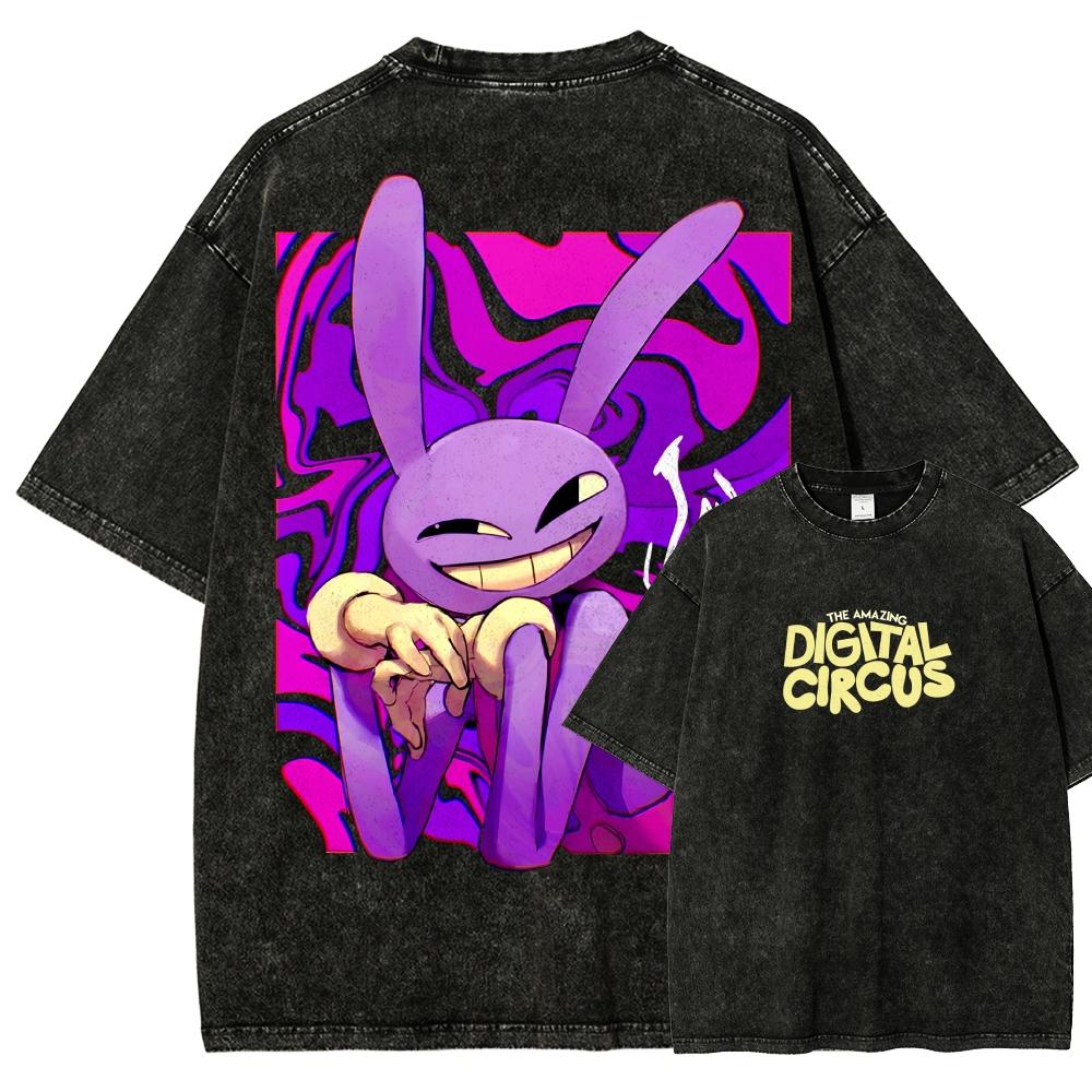 The Amazing Digital Circus Washed T-shirt 2026 New Model Personality Clothes Shirt Year Round Clothing Retro Loose Oversized Plus Size Unisex