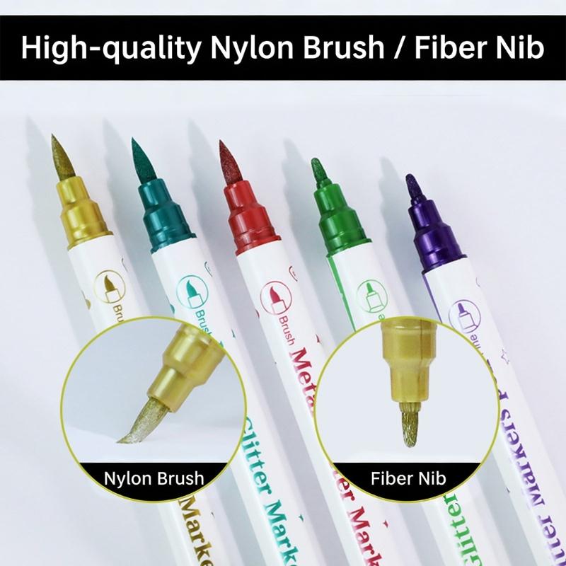 10PCS Professional Double Tip Nail Art Pens Quick Drying Waterproof Nail Art Markers for Creative Drawing and Coloring