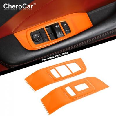 Fensterheber Schalter Knopf Panel Verkleidung Abdeckung Für Dodge Challenger 2015+ Orange ABS