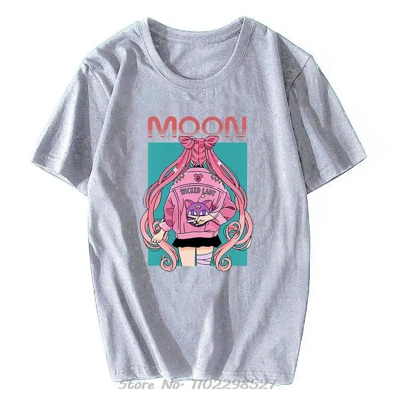2026 Streetwear Sailor Moon Anime Graphic T Shirts Men's Clothing Y2k Loose Casual Women's Short Sleeved Tee Tops Summer Unisex